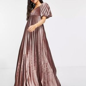 ASOS Empire Waist Twisted Back Velvet Maxidress.